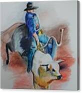 Bull Rider Canvas Print