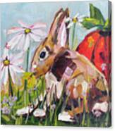 Bunny In The Garden Canvas Print