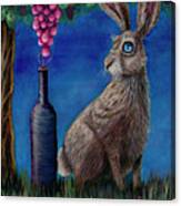 Bunny Wine Time Canvas Print