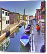 Burano Canal - Italy Canvas Print