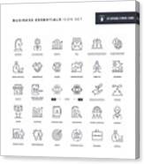 Business Essentials Editable Stroke Line Icons Canvas Print