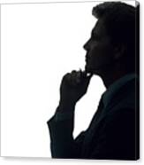 Businessman Thinking In Silhouette Canvas Print