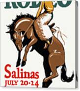 California Rodeo Salinas Usa 1930s Vintage Poster Canvas Print