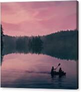 Canoeing On The Thetis Lake Canvas Print