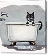 Cat In The Bathtub Canvas Print