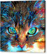 Cat In Vibrant Surreal Abstract 002004 20200420 Square Canvas Print