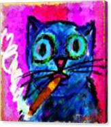 Cat With Cigar Canvas Print