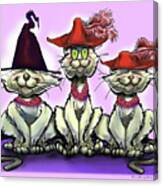 Cats In Red Hats Canvas Print