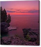 Cave Point Calm -  Cave Point County Park In Door County Wi Canvas Print