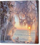 Cave Point Ice Canvas Print