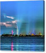 Cedar Point Amusement Park Lightning Storm Second Revision V2 Canvas Print