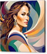 Celebrity Portrait - Jennifer Lopez Canvas Print