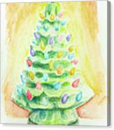 Ceramic Christmas Tree With Lights Canvas Print