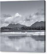 Chesterman Beach Panorama Black And White Canvas Print