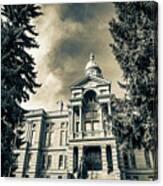 Cheyenne Wyoming Capitol Building And Trees In Sepia Canvas Print