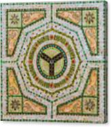 Chicago Cultural Center Ceiling With Y Symbol In Mosaic Canvas Print