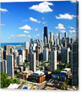 Chicago Gold Coast Aerial Skyline Blue Sky Canvas Print