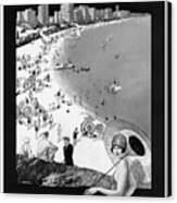 Chicago Illinois Vintage Retro Travel Poster Black And White Canvas Print