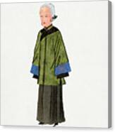 Chinese Lady In Green Gown Costume Canvas Print