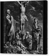 Christ On The Cross, With Mary And Johannes By Engraver Schelte Adamsz Bolswert Classical Art Canvas Print