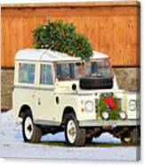 Christmas Land Rover Canvas Print