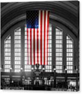 Cincinnati Union Terminal Interior American Flag Canvas Print