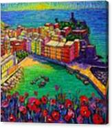 Cinque Terre Vernazza Poppies Canvas Print Cinque Terre Vernazza Poppies Canvas Print