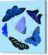 Circle Of Blue Butterflies - Fractalius Canvas Print