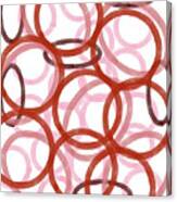 Circular Design In Pinks And Reds Canvas Print