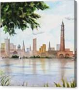 City Across The River Canvas Print