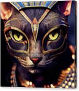 Cleocatra The Egyptian Cat Warrior Canvas Print