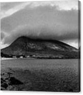 Cloud Shrouding The Top Of Mt. Slievemore Canvas Print