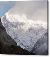 Clouds And Snow Around Milford Sound One Canvas Print