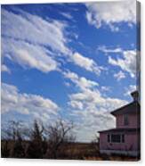 Clouds Over The Pink House Canvas Print
