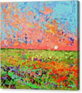 Cloudscape Vanilla Sunset On A Bed Of Blooms Painting Canvas Print