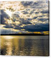 Cloudy Golden Lake Canvas Print