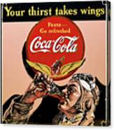 Cocacola Aviator Vintage Sign Canvas Print