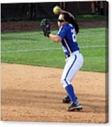 College Softball Player Throwing Canvas Print