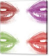 Colored Lips Close Up Canvas Print