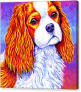 Colorful Cavalier King Charles Spaniel Dog Canvas Print