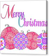 Colorful Christmas Ornaments Card Canvas Print