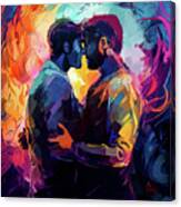 Colorful Embrace - Souls Connected Canvas Print