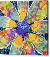 Colorful Flower Floral Art - Extrovert Canvas Print