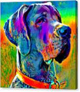 Colorful Great Dane Portrait - Digital Painting Canvas Print
