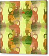 Colorful Greek Vases Abstract Pattern-vessels Not A Few Canvas Print