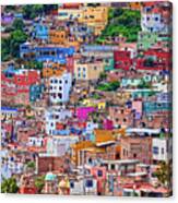 Colorful Houses In Guanajuato 2 Canvas Print