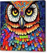 Colorful Mosaic Owl Canvas Print