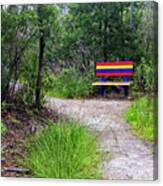 Colorful Park Bench On The Tideland Trail Canvas Print