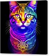 Colorful Psychedelic Cat Canvas Print