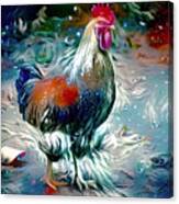 Colorful Rooster Art Canvas Print